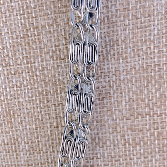 Silvertone Multi-Scroll Chain Necklace - Picture 2 of 5